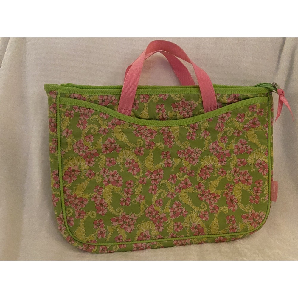 Lilly Pulitzer Floral Seahorse Padded Computer Laptop Bag